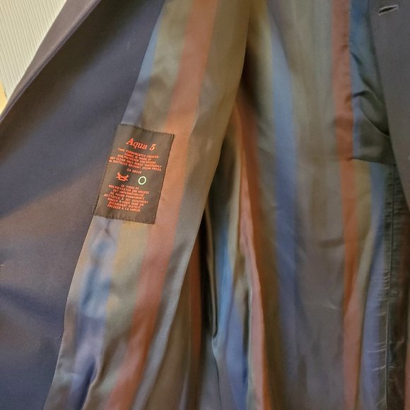 Vintage Aquascutum Men's Trench Coat Black 42 - Picture 2 of 9